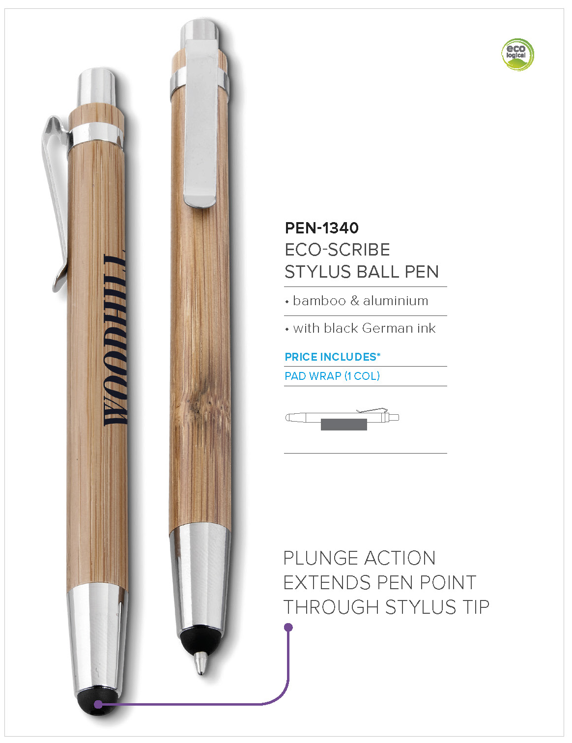PEN-1340 - Eco-Scribe Stylus Ball Pen - Catalogue Image